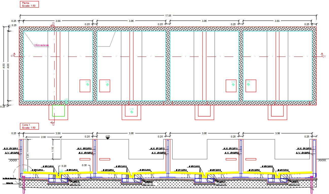 17x5m industrial drying bed plan and section drawings