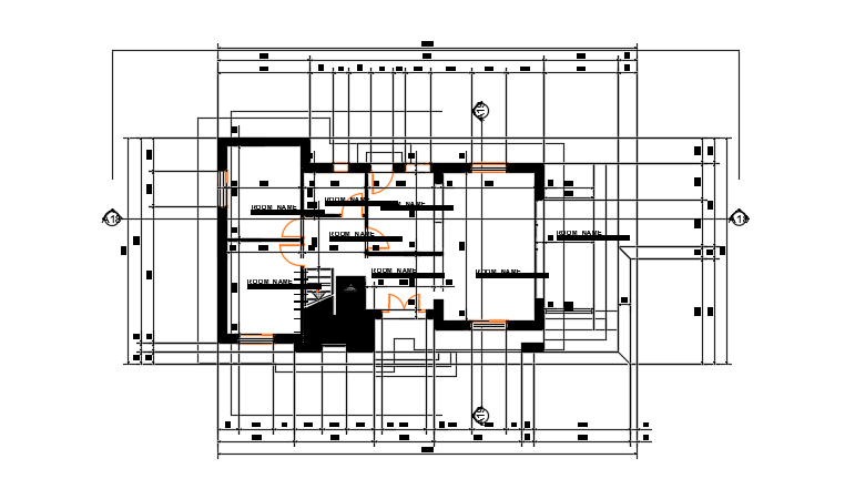 17x9m house plan ground floor cad drawing is given in this model