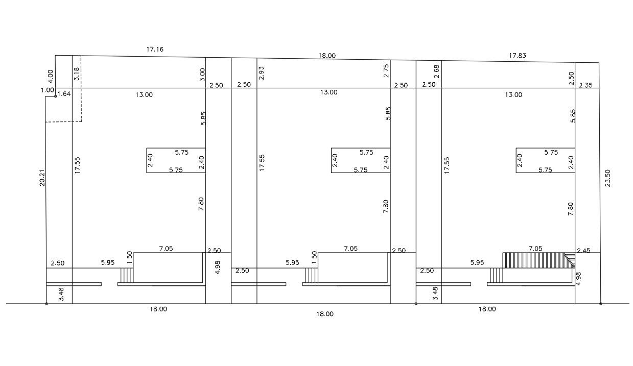 18 X 20 House Site Plot Plan AutoCAD Drawing 