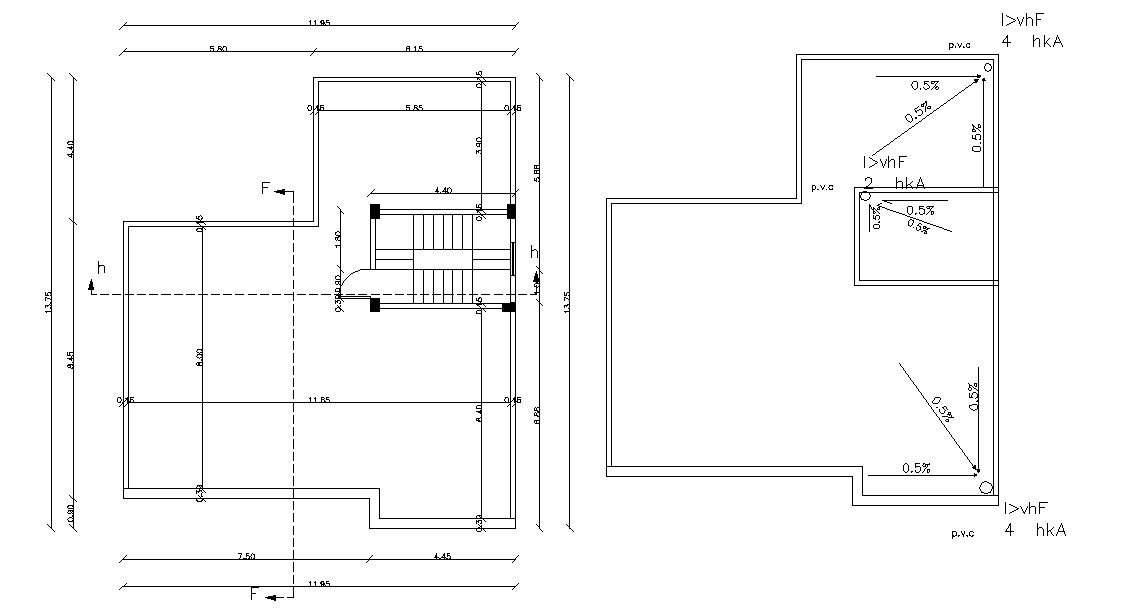 1800 Square Feet Bungalow Terrace Layout AutoCAD Plan