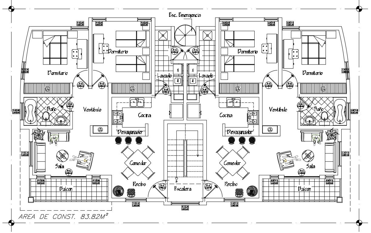 180 Square Meter Apartment House Layout Plan CAD Drawing DWG File