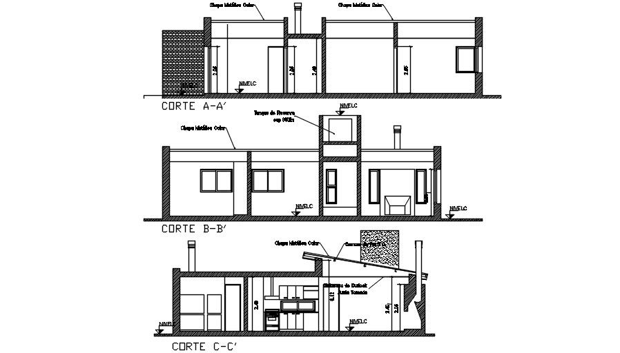 180 Square Meter House Building Section CAD Drawing Download DWG File