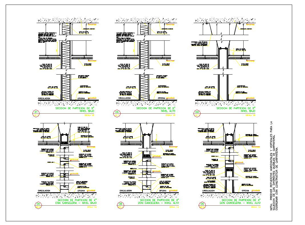 Detail Wall Spartitions in dry wall