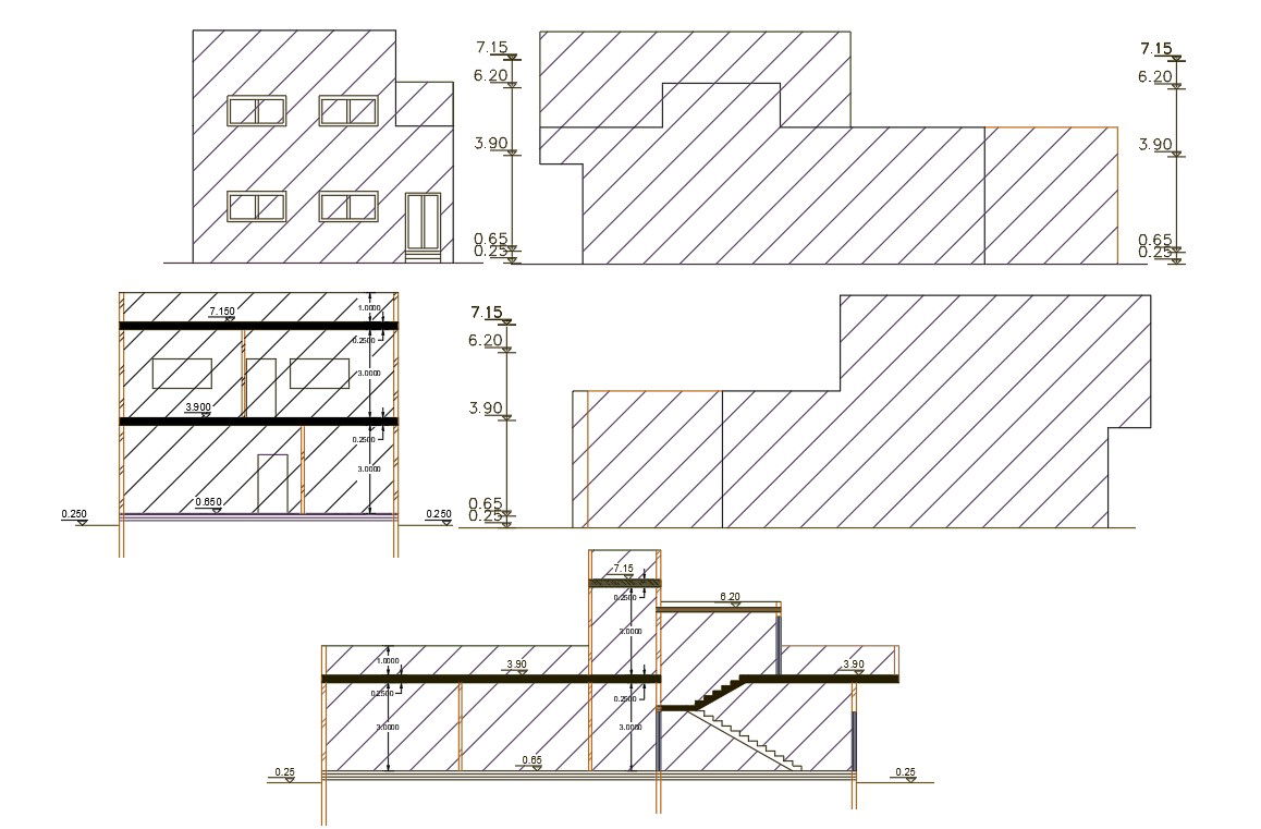1860 Square Feet House Building Design DWG File