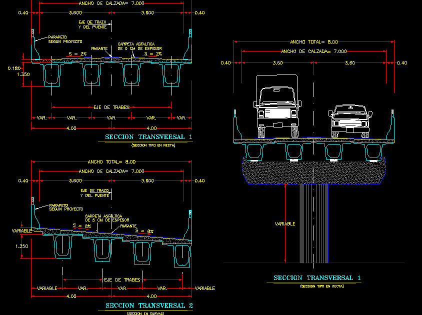 Underpass Road AutoCAD Design with Sectional and Structural Details