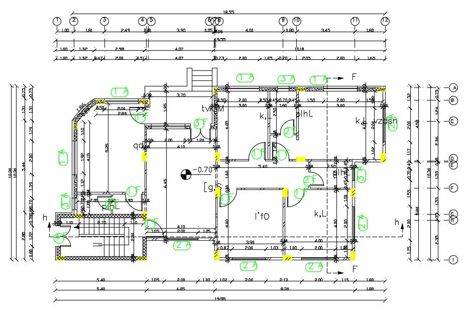 18MX10M Huge Modern Bungalow Layout Architecture Drawing
