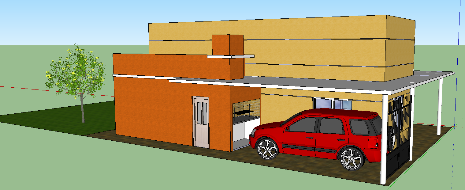 Modern 3D Home Design with Car Porch and Exterior Architectural