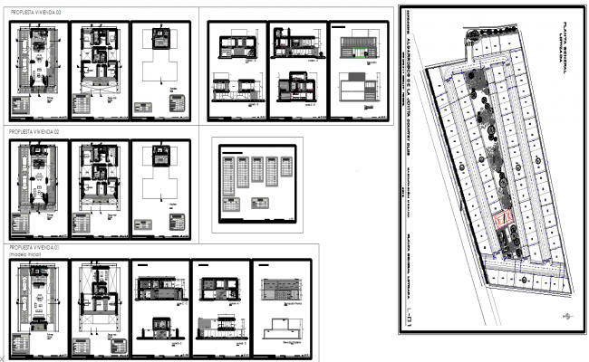 Smart Multiple House Planning CAD Layout and 2D Residential Design