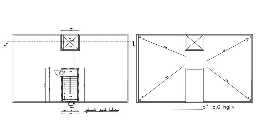 18x11 Meter 3 BHK Apartment Terrace Plan AutoCAD Layout