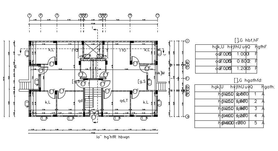 18x11 Meter Apartment Floor Plan CAD Layout