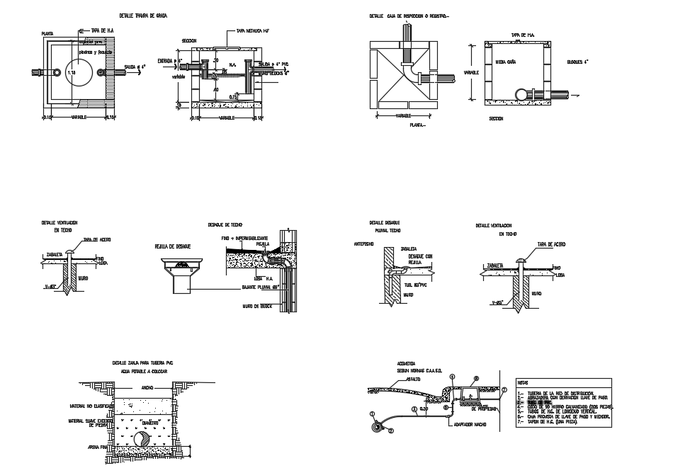 18x11m house building septic tank and sanitary detail drawing