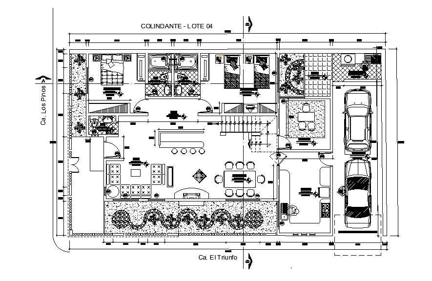 18x11m house plan is given in this Autocad drawing file. Download now.