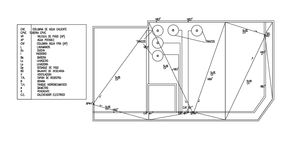 18x11m house plan water pipe line valve connections