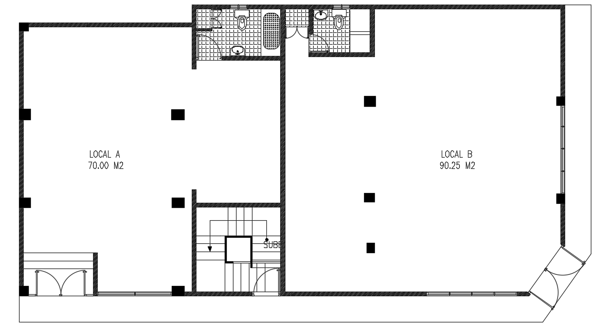 18x11m local shop with house plan ground floor layout