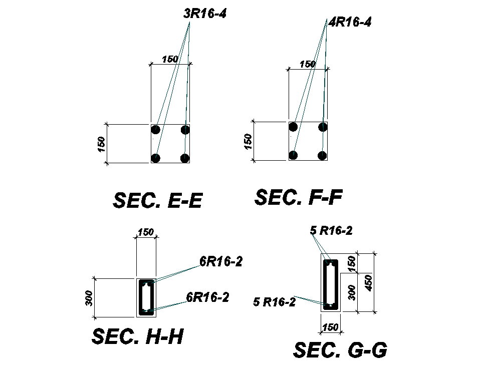 18x14m house plan of beam sections are given in this Autocad drawing file. Download now.