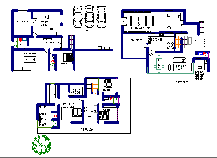 18x15 Meter 4 BHK Bungalow Layout