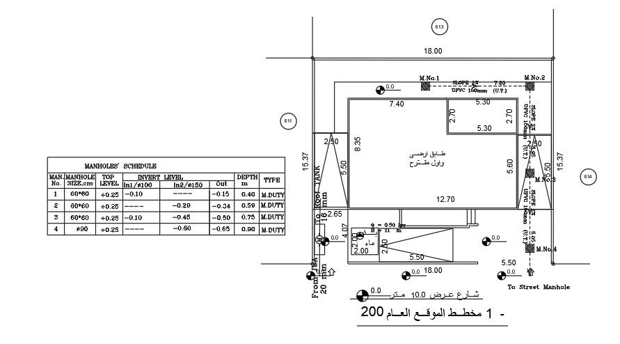 18x16 Meter Site Plan Of House Building AutoCAD File