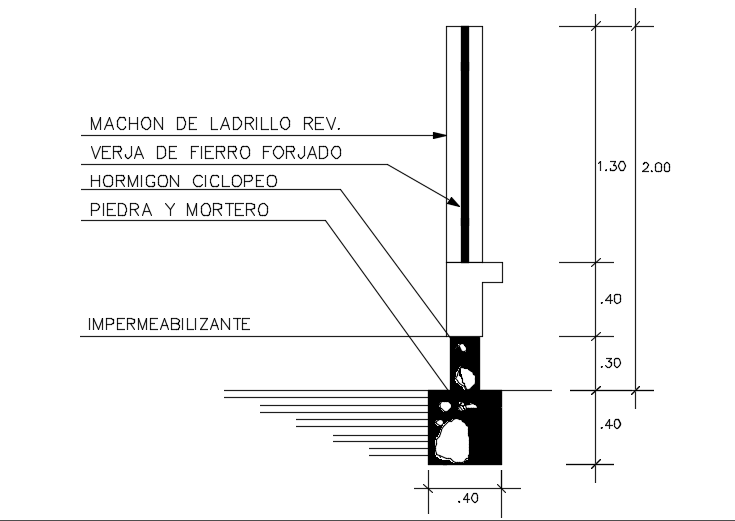 18x16m house building foundation cum column vertical section cad drawing