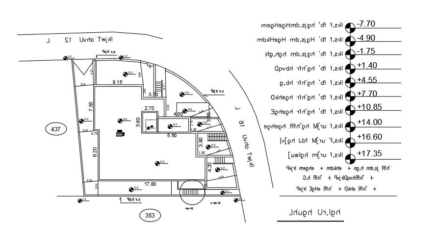 18x16m house plan of the outer layout AutoCAD drawing