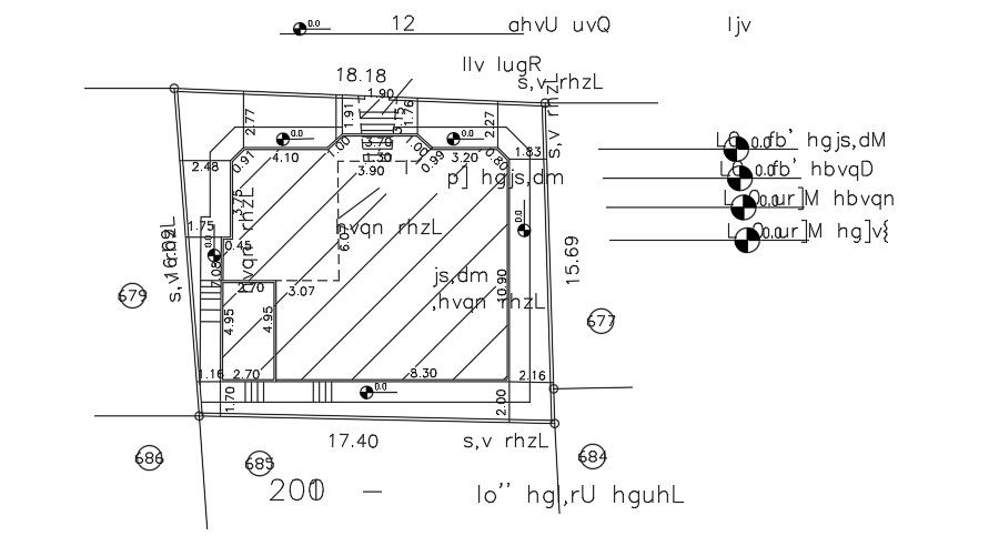 18x16m residential site layout AutoCAD drawing