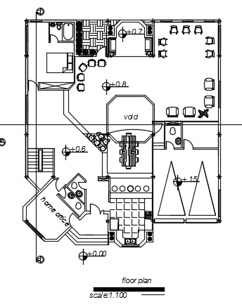 18x18m architecture two story first floor house plan cad drawing
