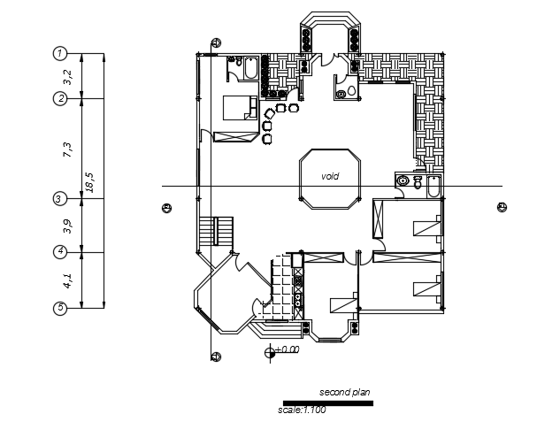 18x18m architecture two story superb second floor house plan