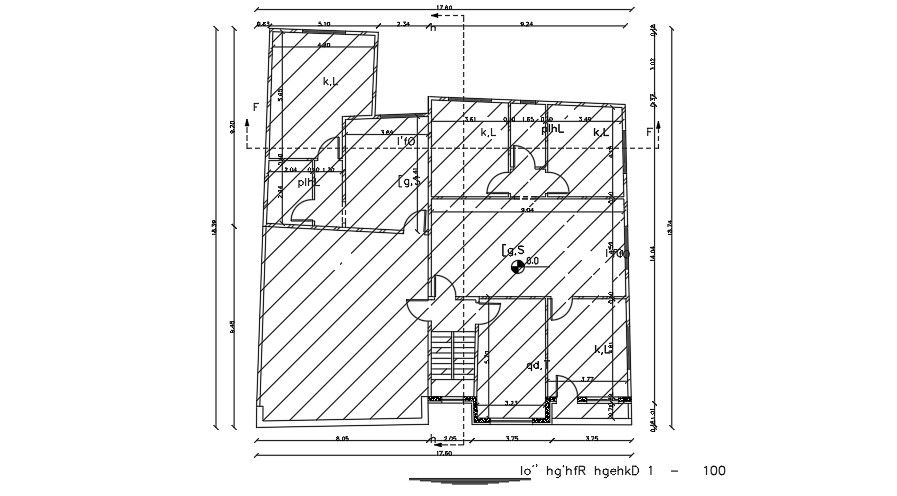 18x19 Meter First Floor Plan AutoCAD File