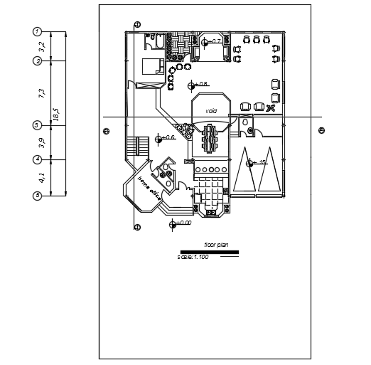18x19m architecture 5bhk duplex first floor house plan