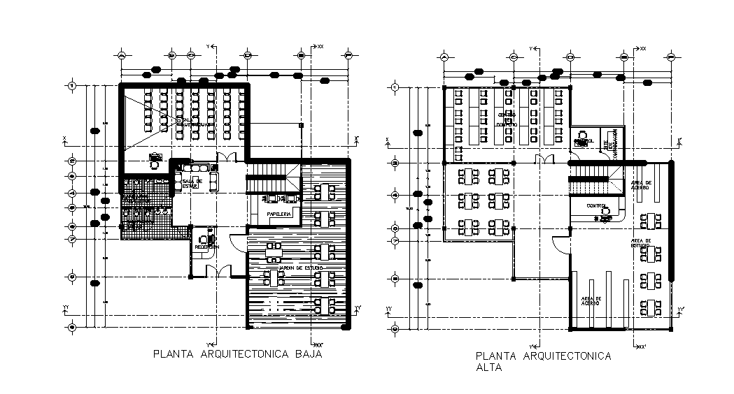 18x19m college computer lab plan is given in this Autocad drawing file. Download now.