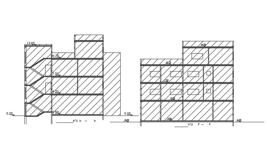 18x20 Meter Section Drawing Of The Apartment Layout