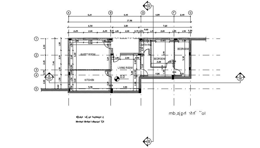 18x9 Meter 2 BHK House Plan AutoCAD File