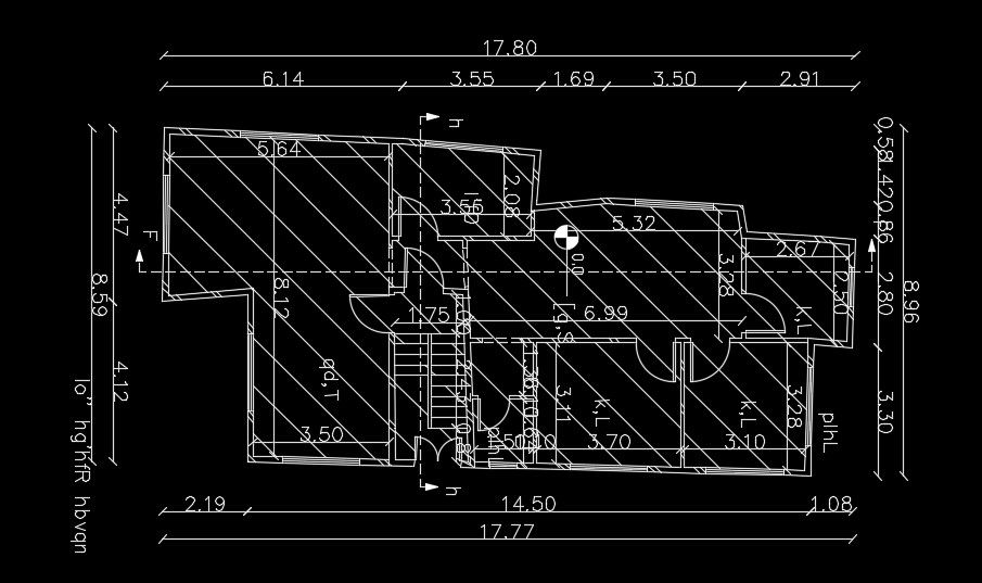 18x9m house plan is given in this AutoCAD model