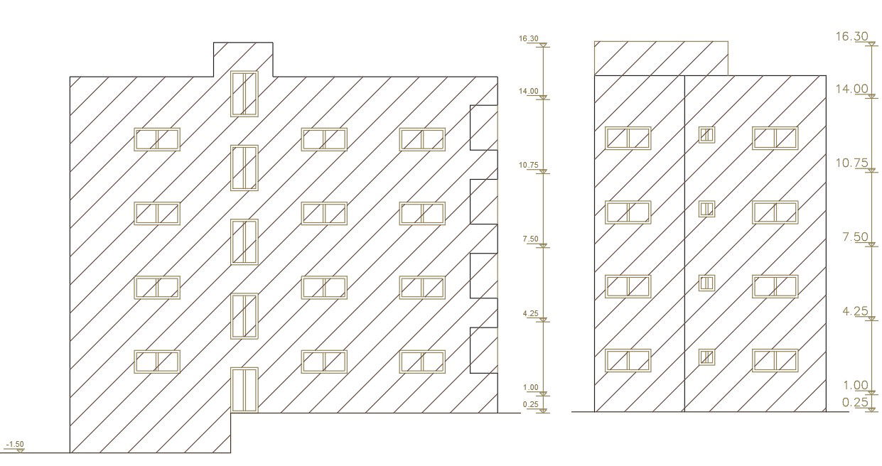 1920 Square Feet Apartment Building Elevation Design