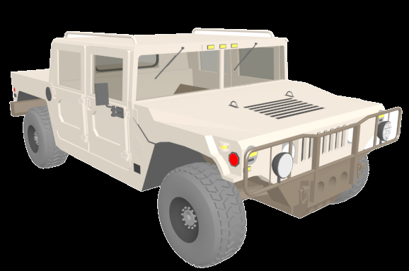 3D Hummer Vehicle CAD Drawing with Rendered Exterior Detailing