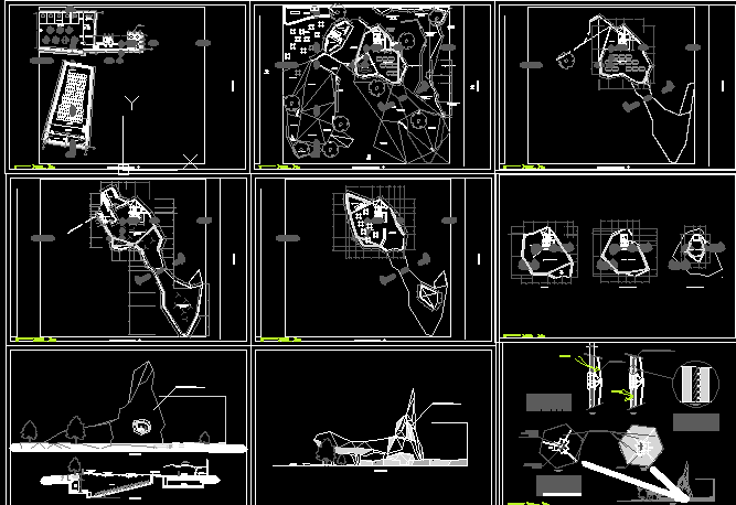 Memorial Museum CAD Drawing with Site Layout and Elevation Plan