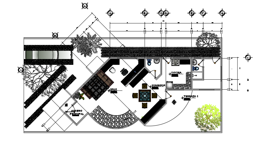 19x10m architecture house plan CAD drawing