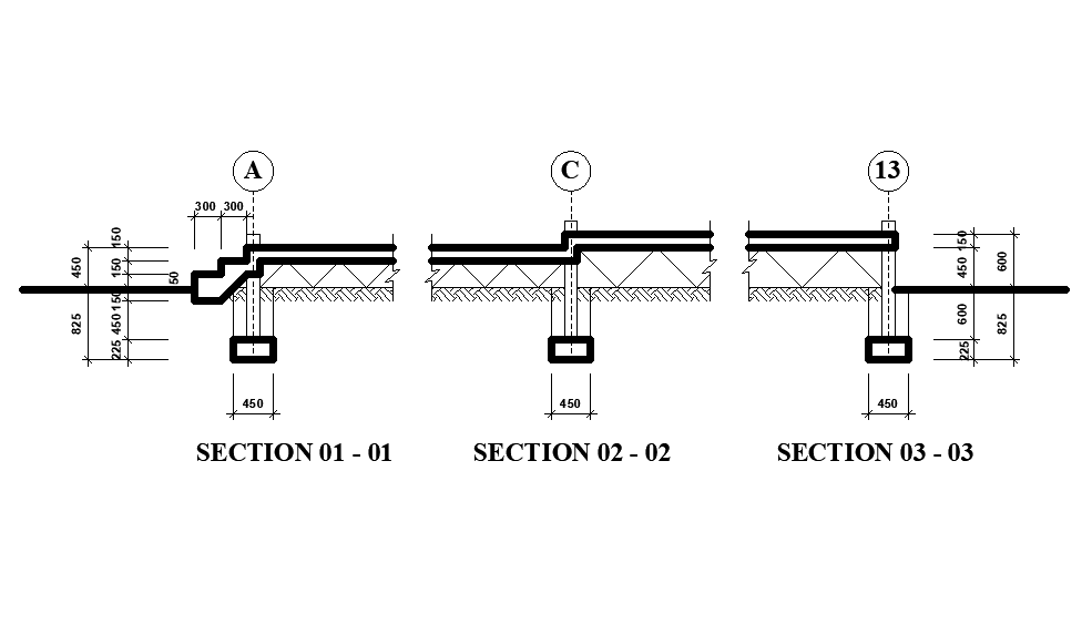 19x10m house plan of beam section details are given in this Autocad drawing file. Download now.