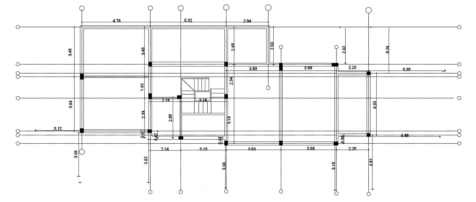 19x10m house plan of column details are given in this Autocad 2D DWG drawing file. Download now.