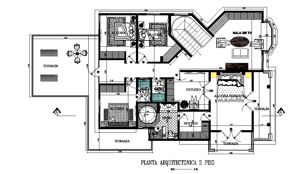 19x11m house plan is given in this Autocad drawing file. Download now.