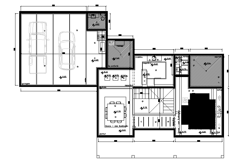 19x11m office plan is given in this Autocad drawing file. Download now.
