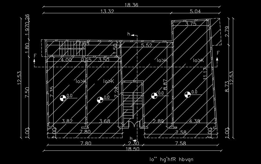19x13m house plan is given in this AutoCAD drawing model