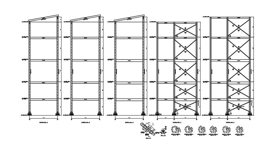 19x7m water treatment plant elevation grid lines