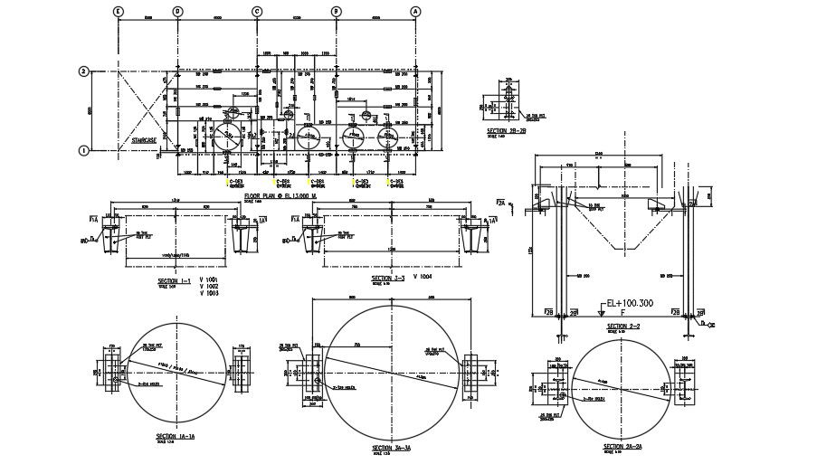 19x7m water treatment plant sludge storage plan drawing i