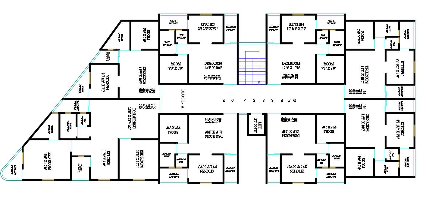 1 BHK And 2 BHK Apartment Layout Plan Drawing Download DWG File