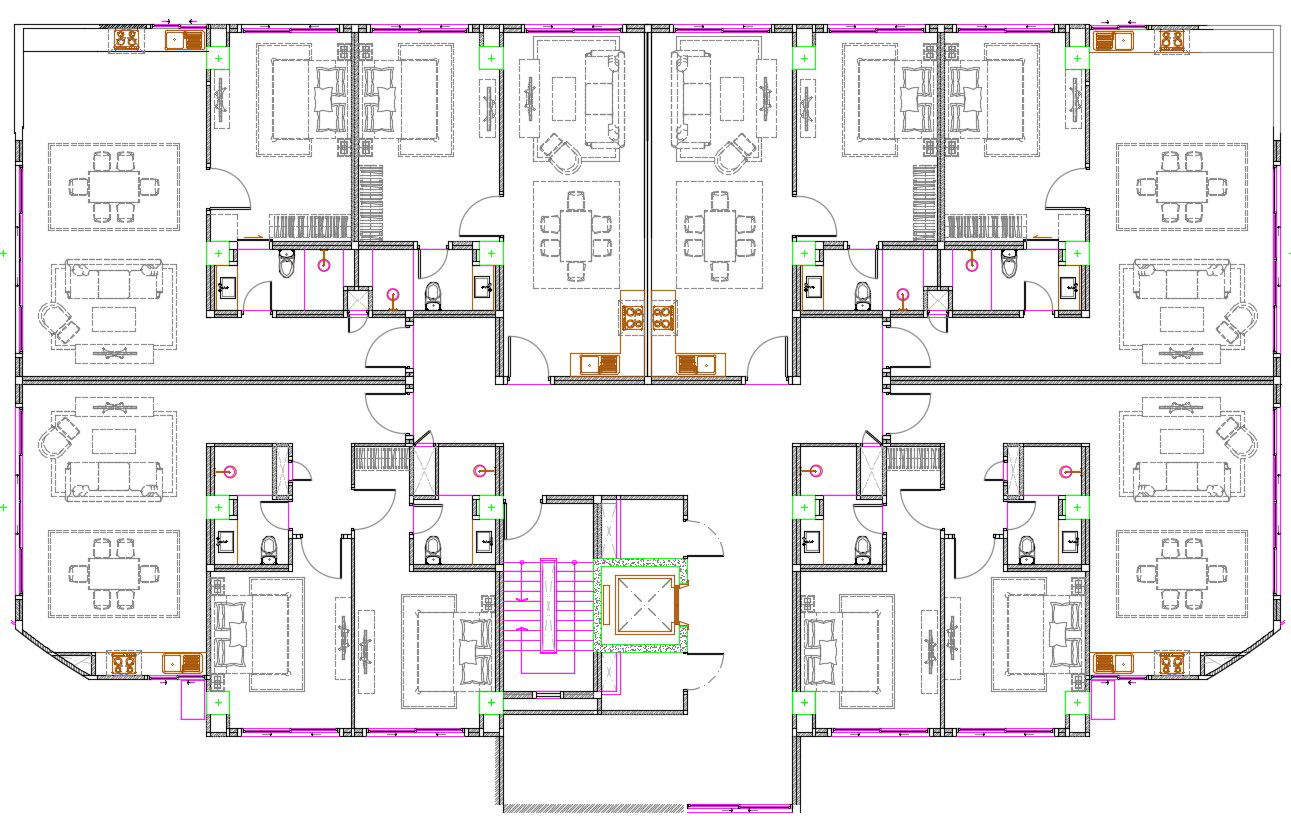 1 BHK And 2 BHK Apartment Plan With Furniture Layout Drawing DWG File