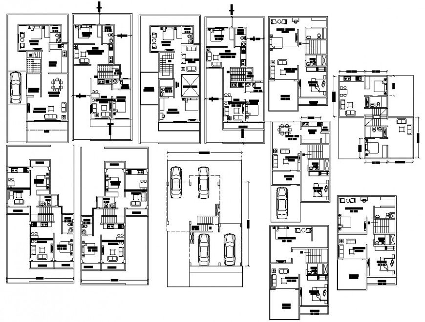 1 BHK Residence apartment layout plan cad file