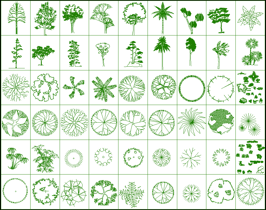 Garden CAD Blocks for a Landscape and Architectural Drawings