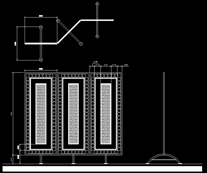 Screen Panel CAD Drawing DWG with Plan and Elevation Details