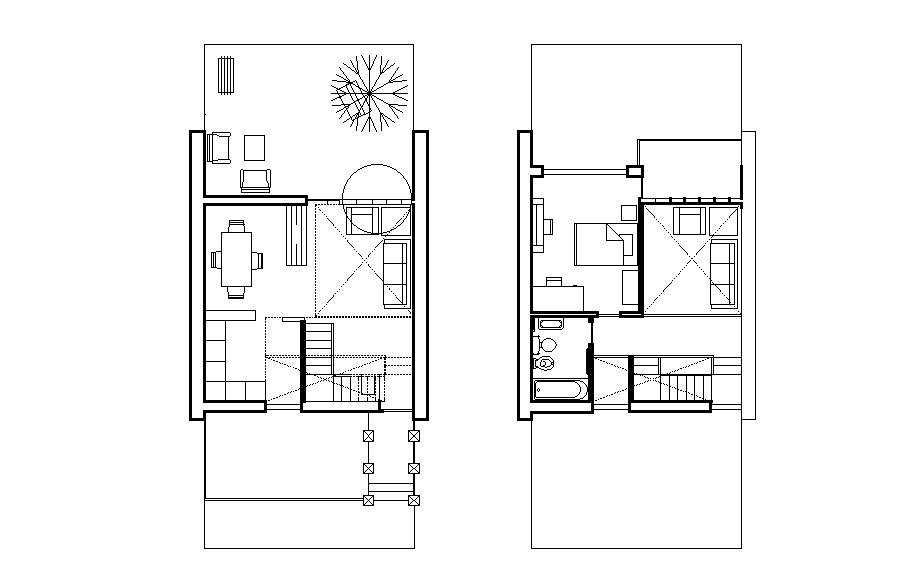 1bhk house plan is given in this Autocad drawing file. Download now.