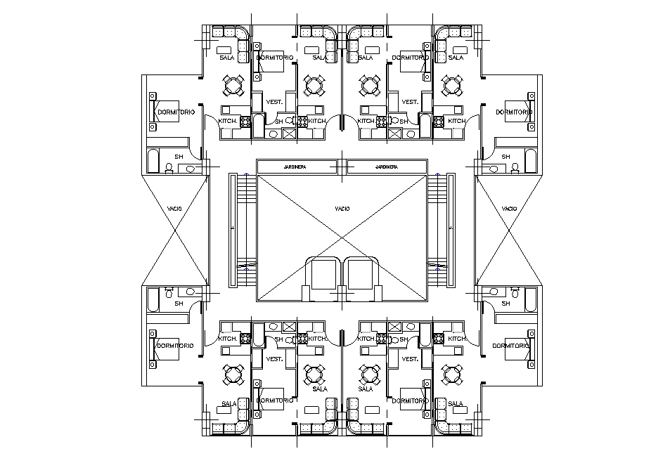 1bhk house plan is given in this Autocad file. Download now.